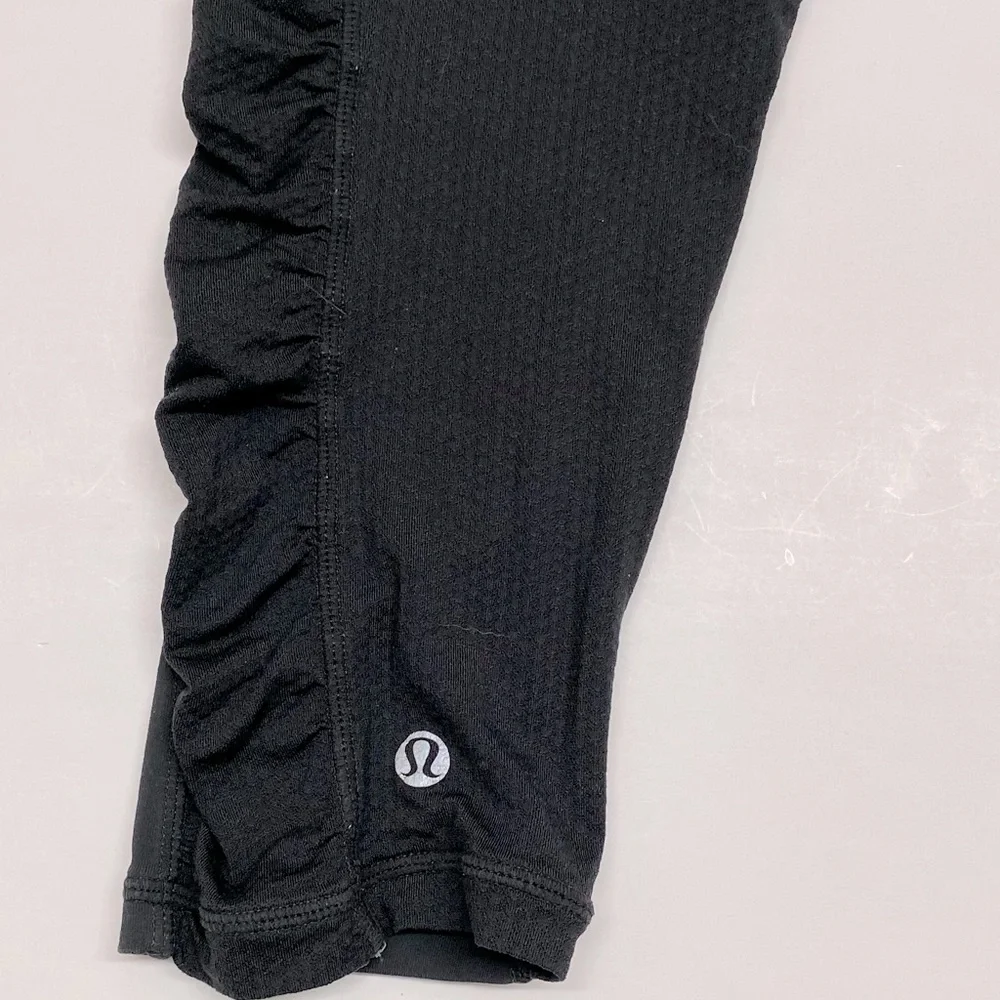 Lululemon Run In The Sun We Are From Space Ruched Leg Capri Leggings Sz 4